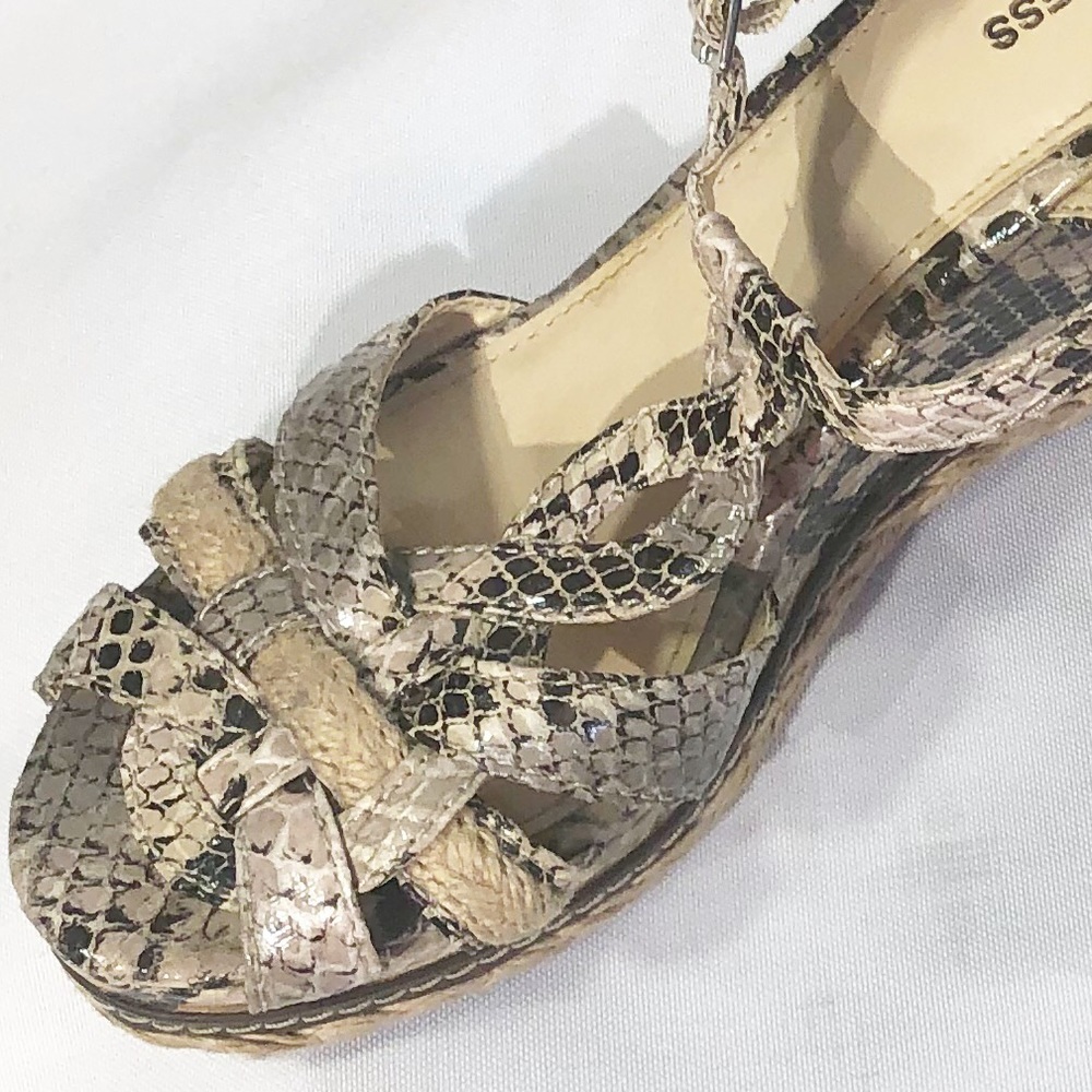 Gray And White Snake Pattern Platform Sandal All … - image 7